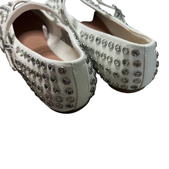 A NEW DAY Issa Rhinestone Mary Jane Ballet Flats White - Picture 5 of 5